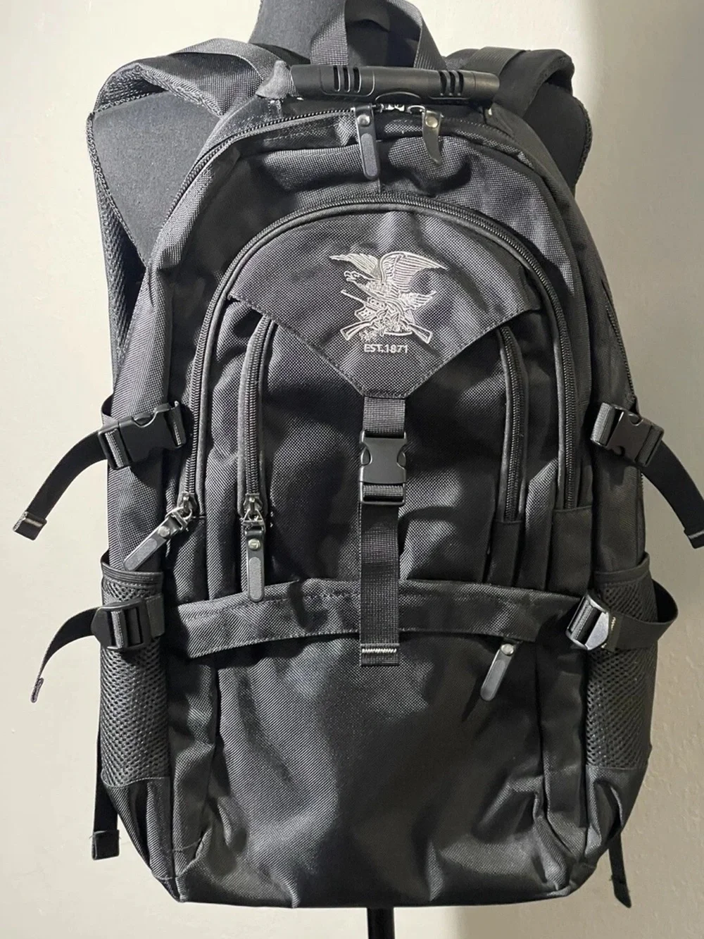 Tactical Military Hiking Backpack Bug Out Bag Black Padded Laptop Multi Use
